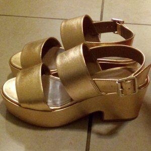 H&M Gold Platform Shoes